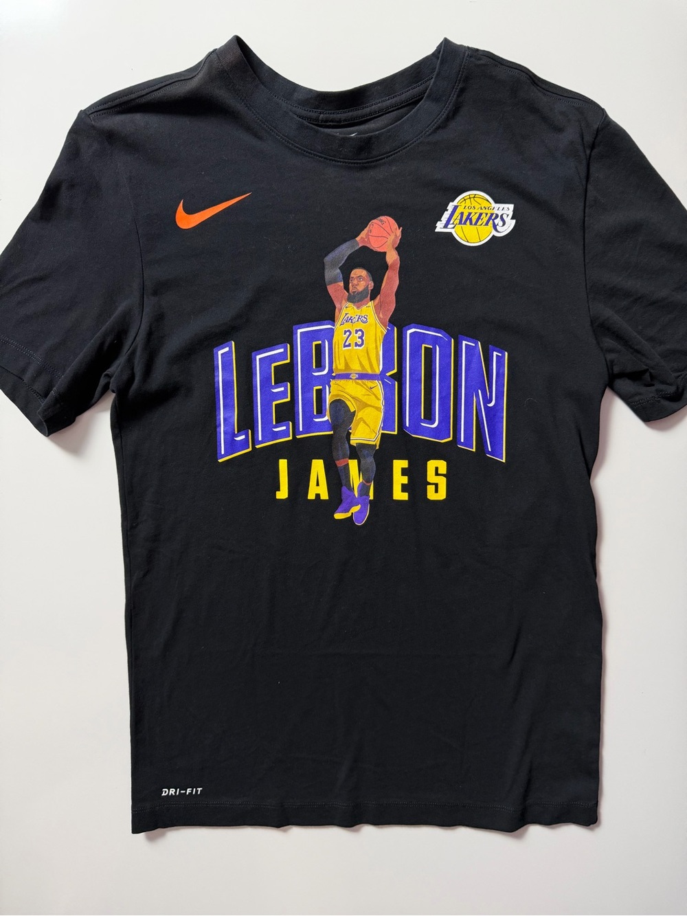 Nike DriFIT LeBron James Lakers Tee, Black, Size S